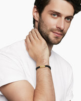 Chevron Bracelet in Black Rubber with 18K Yellow Gold, 6mm